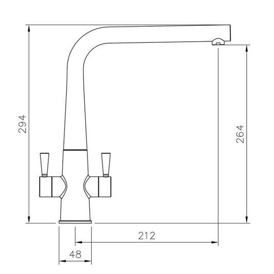Rangemaster Conical Twin Lever Mono Kitchen Mixer Tap - Brushed Brass ...