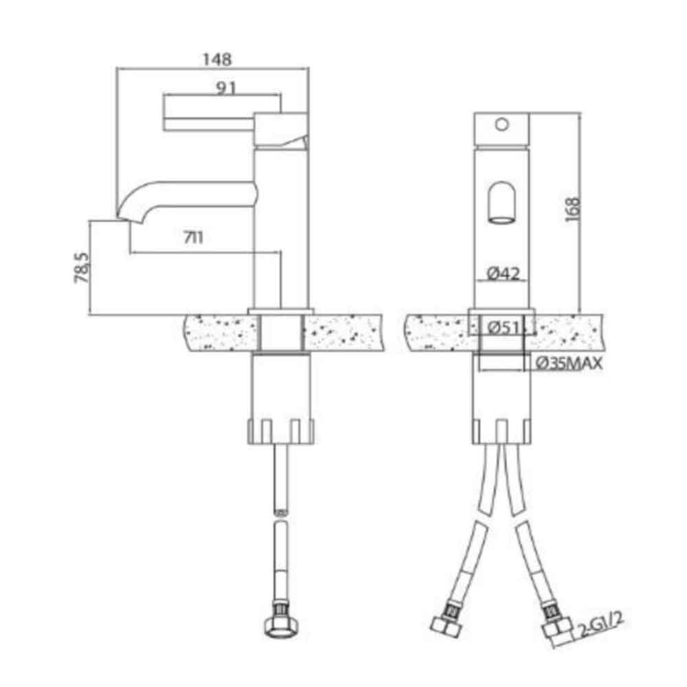Sagittarius Ergo Monobloc Basin Mixer with Clicker Waste
