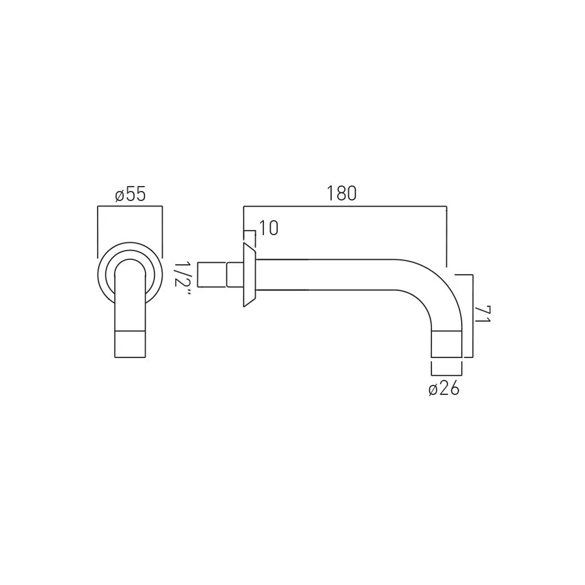Vado Individual Origins Wall Mounted Bath Spout