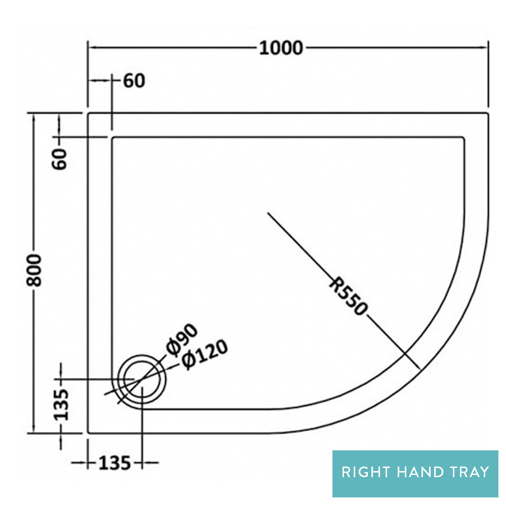 Drench MineralStone 40mm Low Profile Quadrant Shower Tray