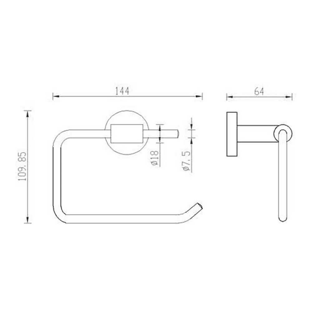 Inox Brushed Stainless Toilet Roll Holder