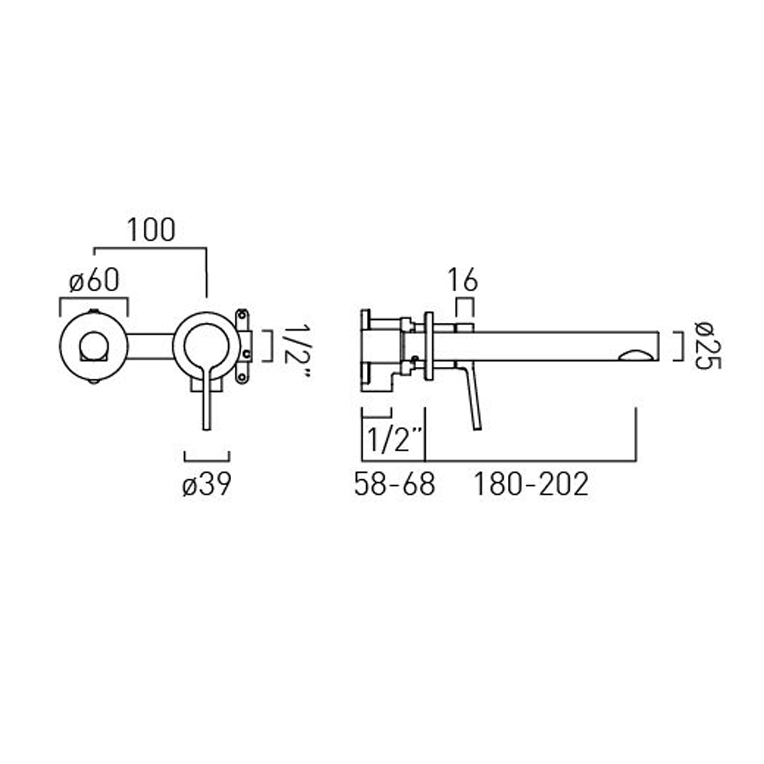 Vado Safari Wall Mounted Basin Mixer Tap