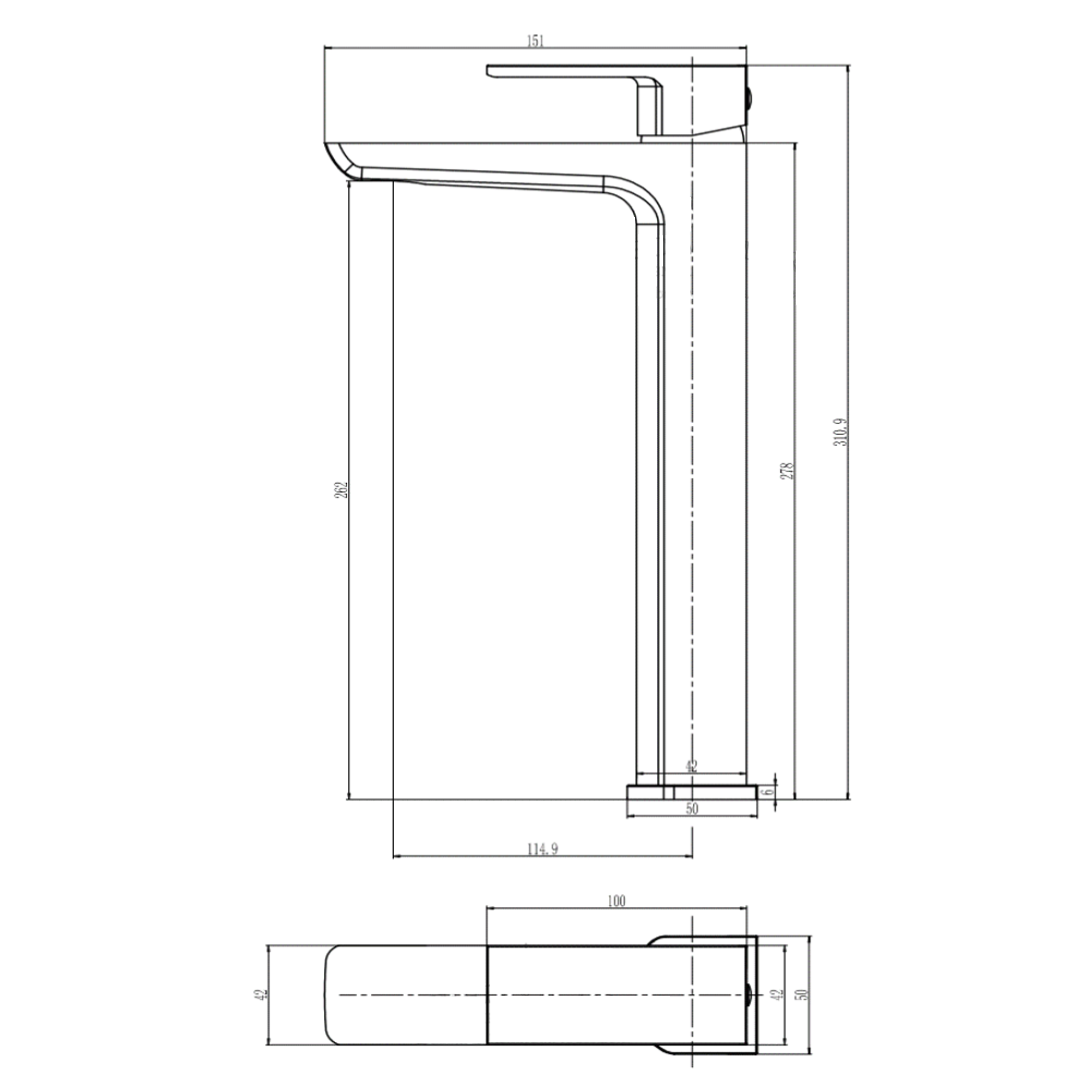 Harbour Status Tall Basin Mixer Tap - Chrome