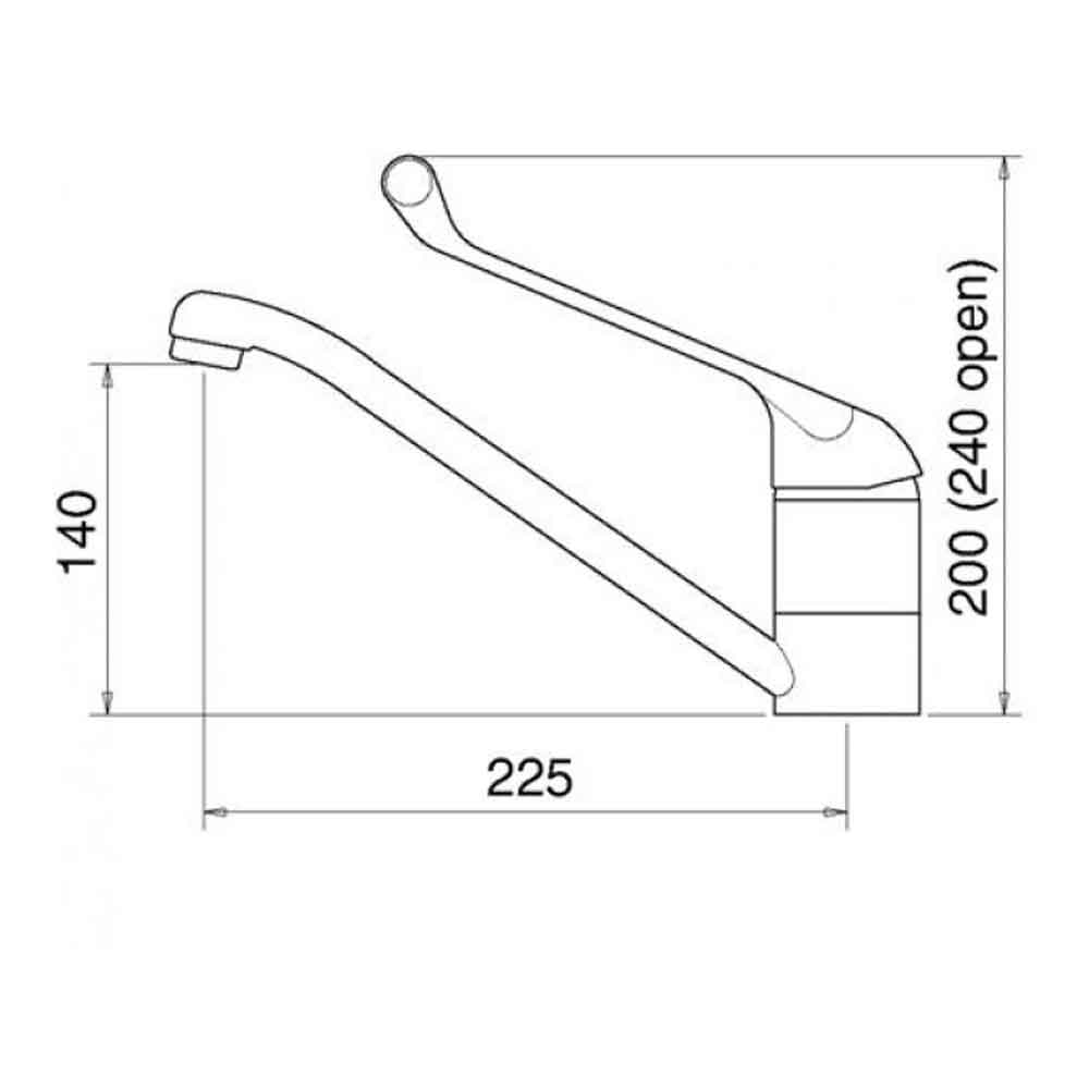 Clearwater Dorman Single Lever Mono Kitchen Mixer With Swivel Spout & Extended Handle