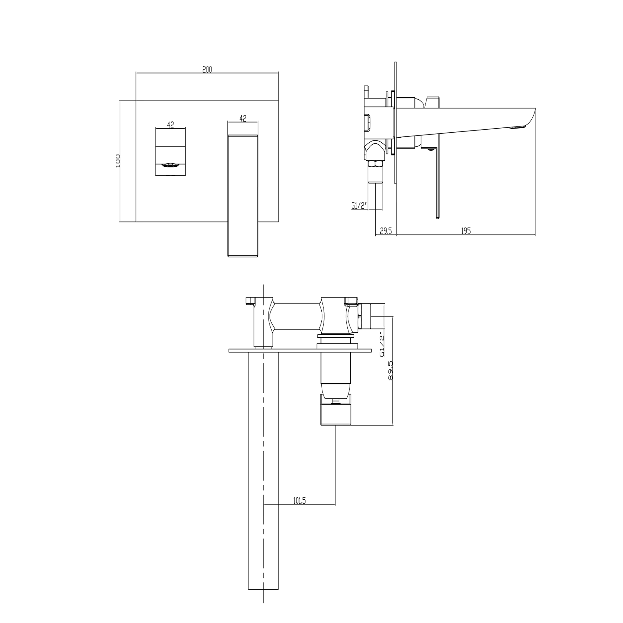 Harbour Status Wall Mounted Basin Mixer Tap