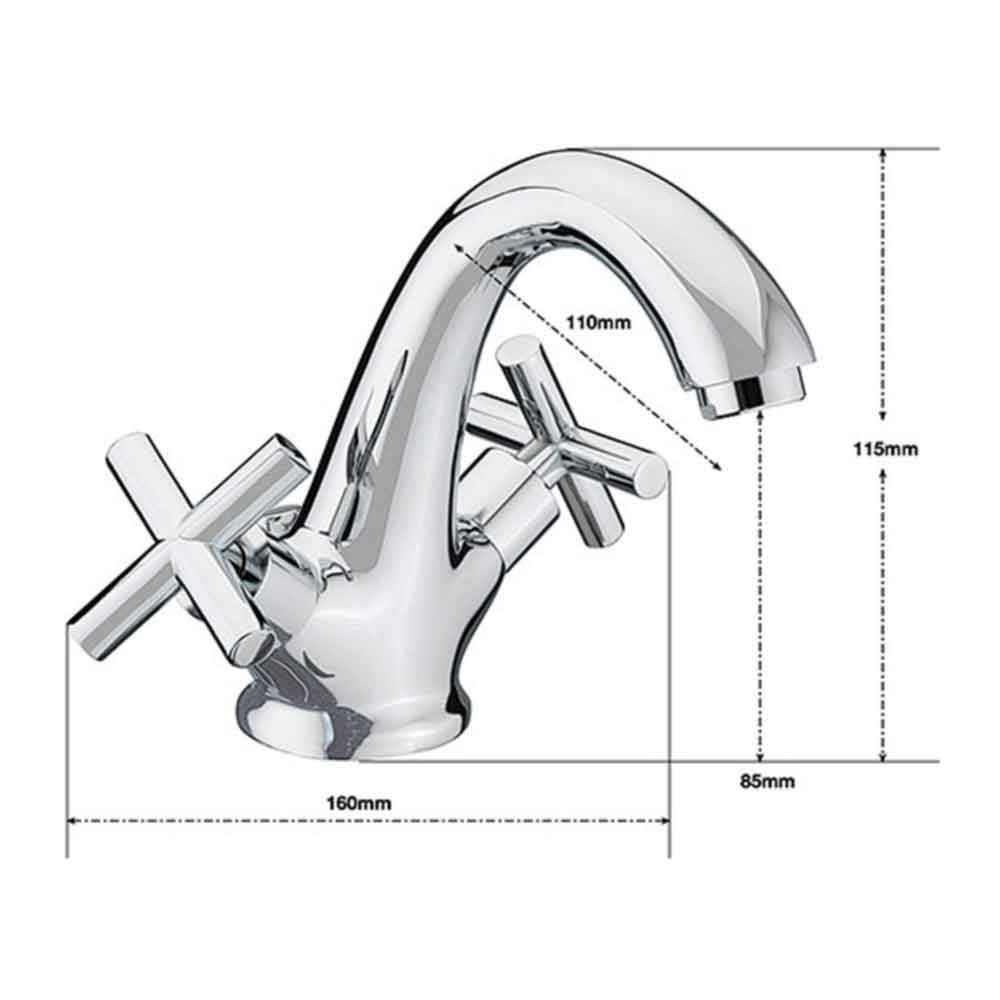 Sagittarius Avant Monobloc Basin Mixer with Clicker Waste