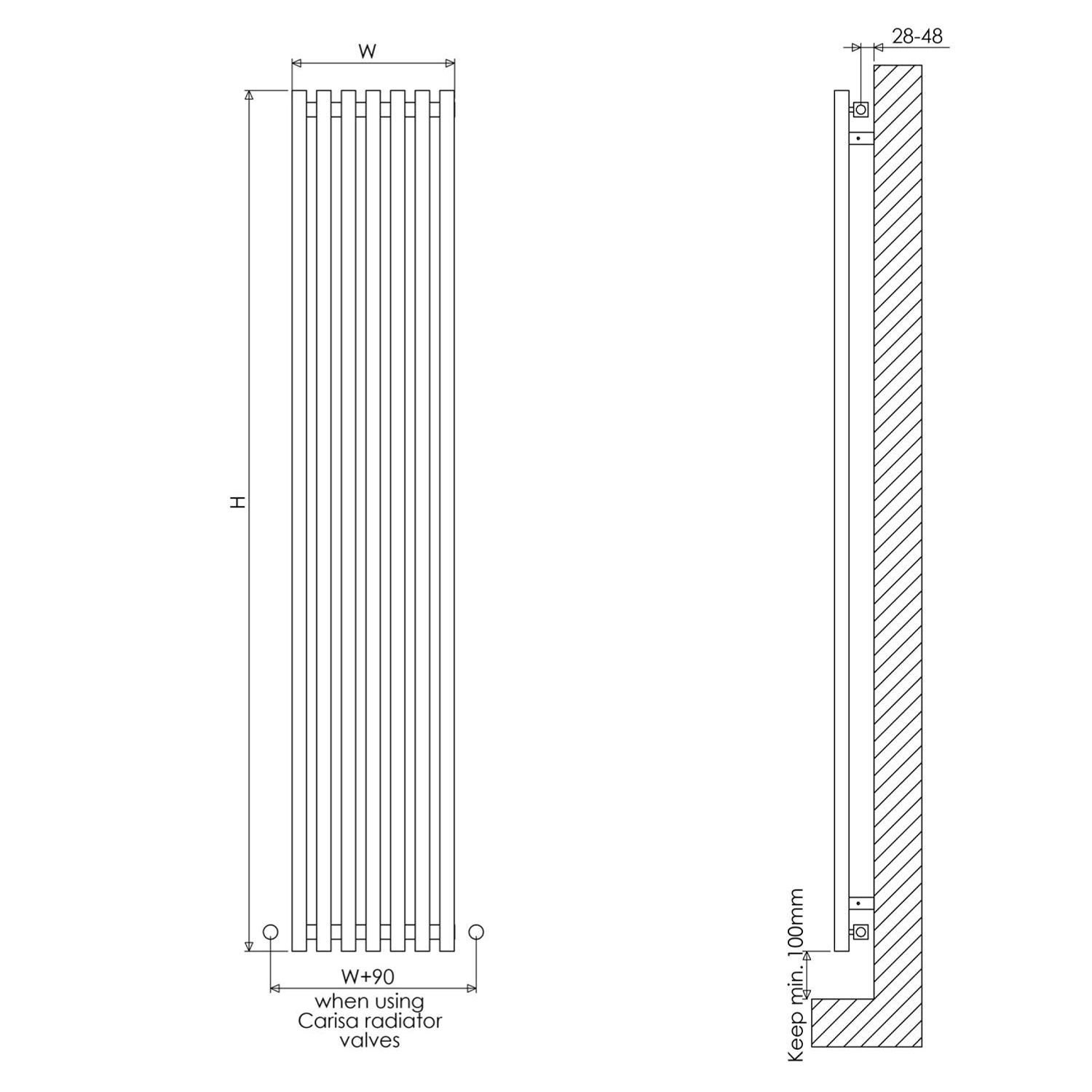 Carisa Zara Vertical Designer Radiator