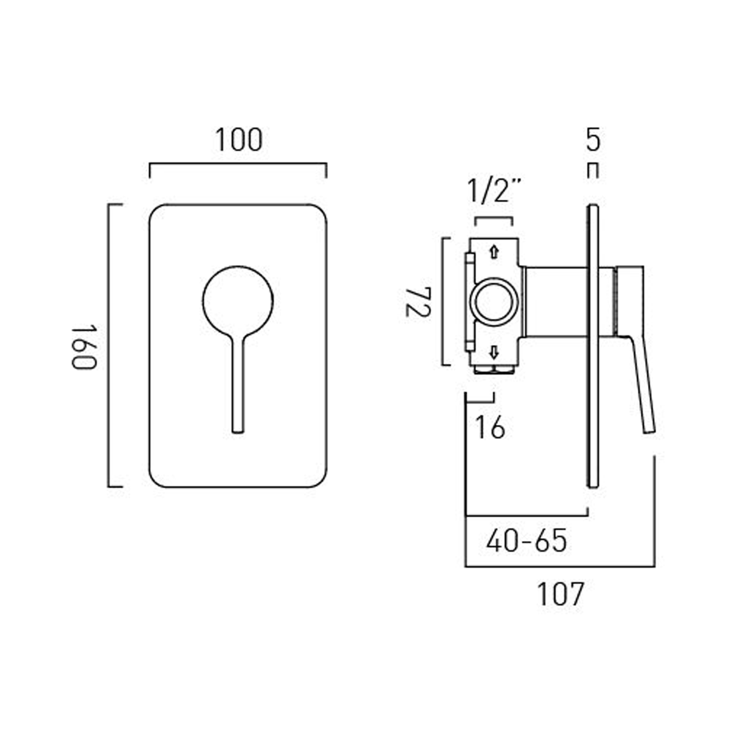 Vado Safari 1 Outlet Concealed Manual Shower Valve