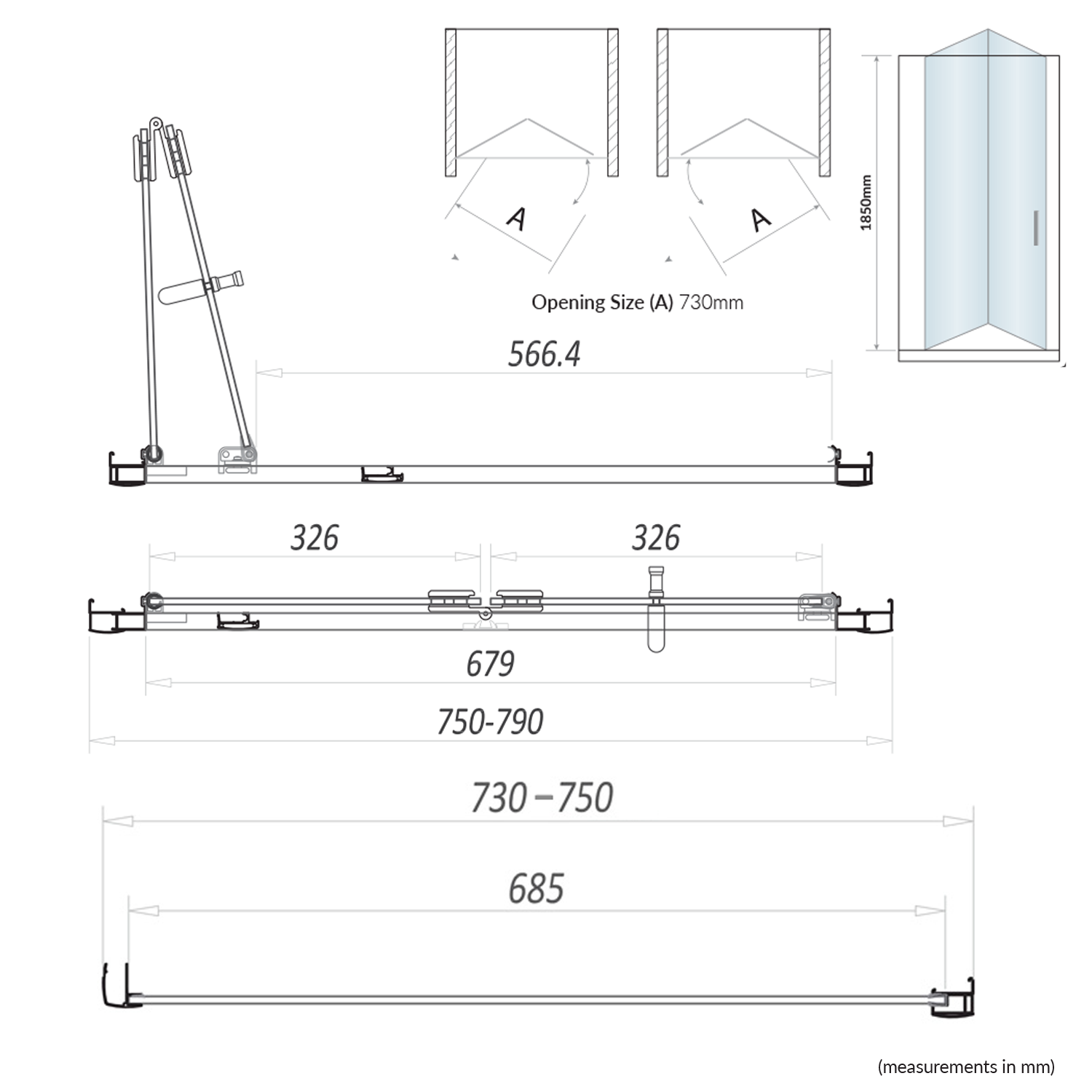 Harbour i6 Easy Clean 6mm Bi-Fold Shower Door & Optional Side Panel