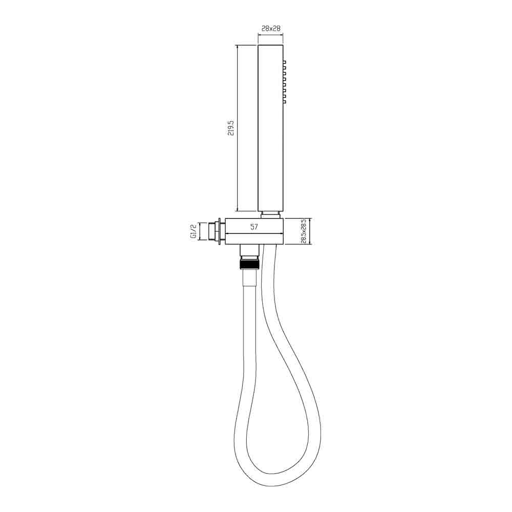 Hudson Reed Square Handset Holder With Built In Outlet