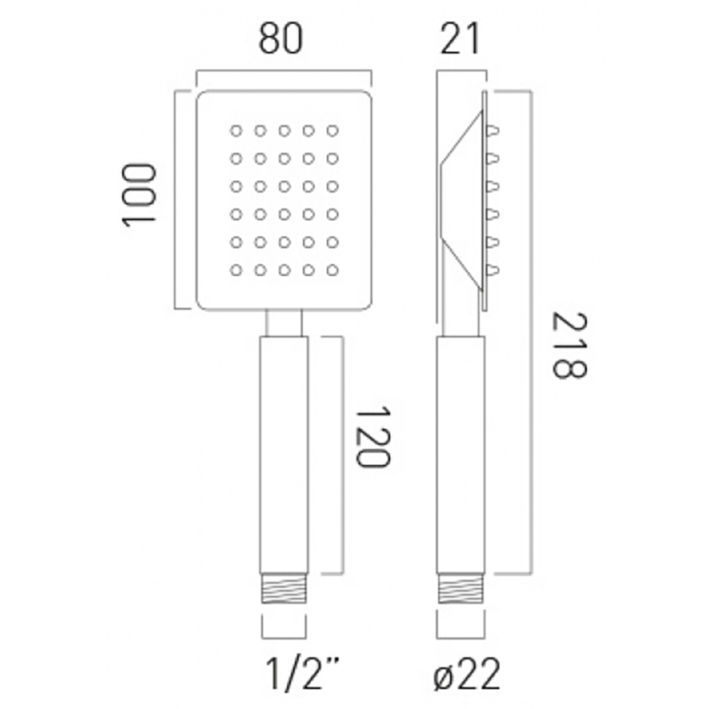 Vado Aquablade Single-function Square Shower Handset