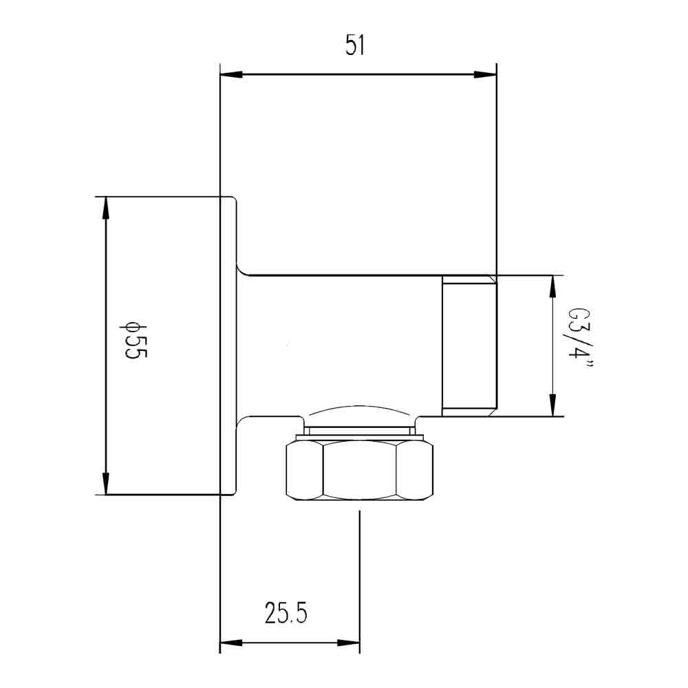 nuie Pair of Backplate Elbow Unions for Bar Shower Valves
