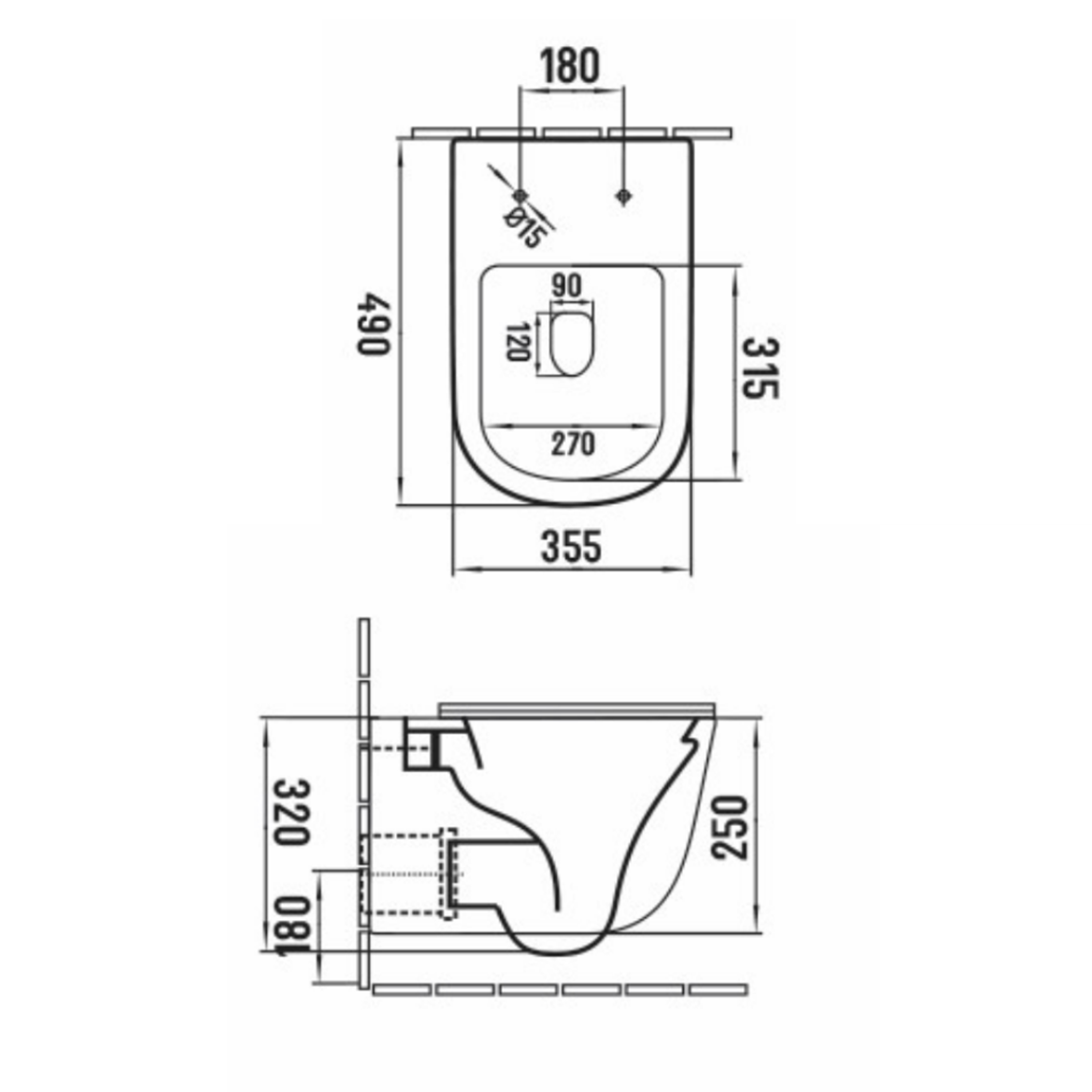 Harbour Acclaim Rimless Round Wall Hung Toilet & Slim Soft Close Seat - Matt Black