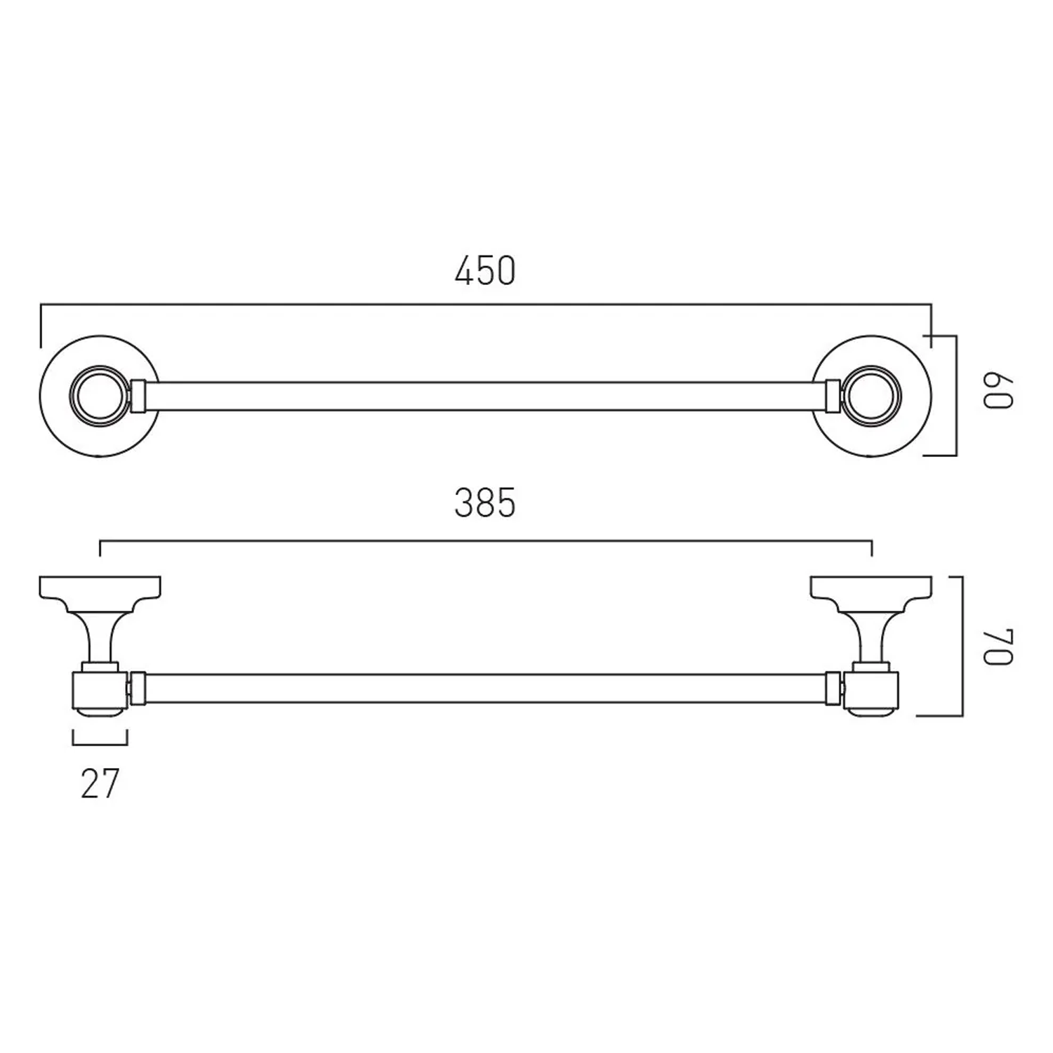 Booth & Co Axbridge Traditional 450mm Towel Rail