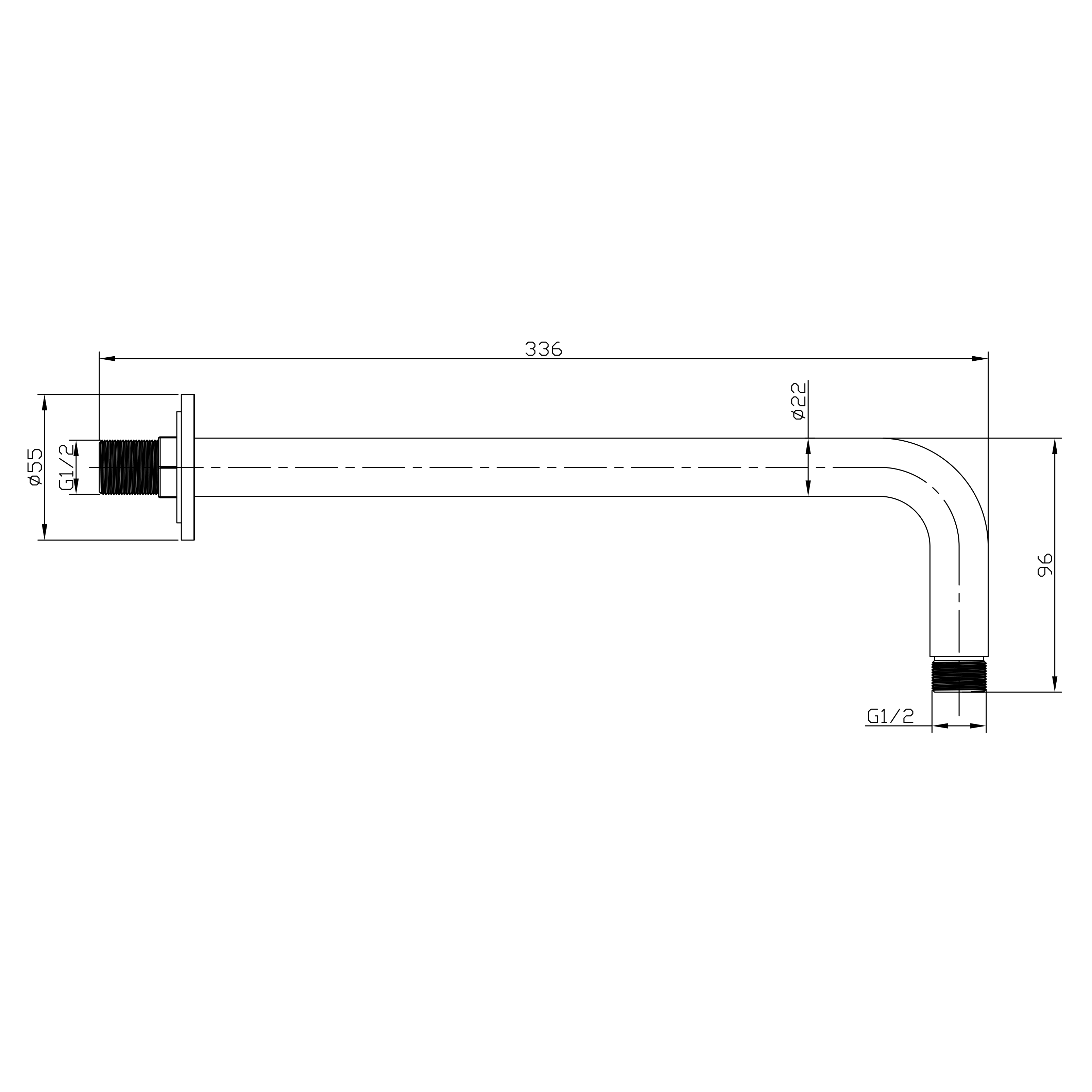 Vellamo Twist 300mm Round Fixed Wall Shower Arm