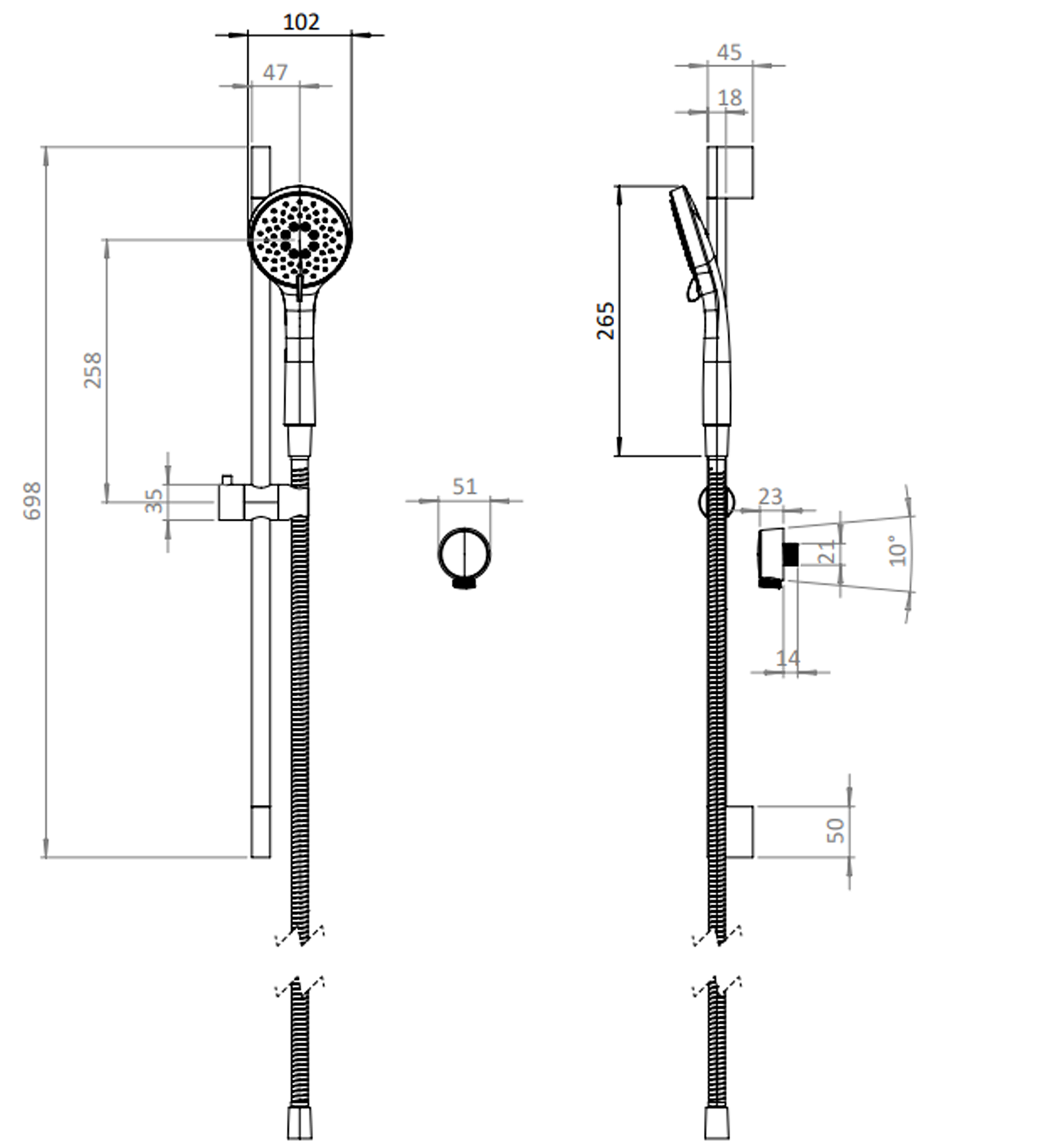 Crosswater Shower Kit with Wall Outlet 