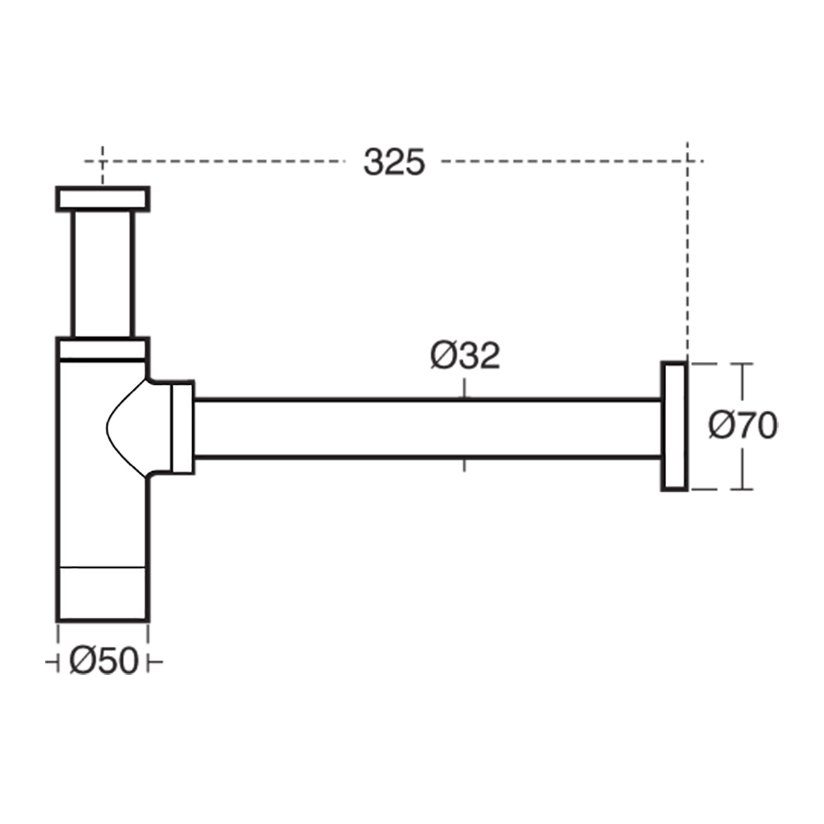 Ideal Standard Contemporary Bottle Trap - Chrome