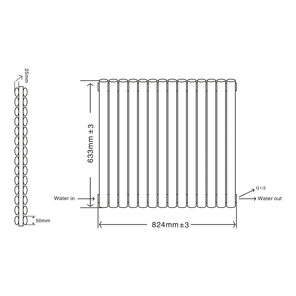 Brenton Wilis Double Panel Designer Radiator - Anthracite - 633 x 826mm