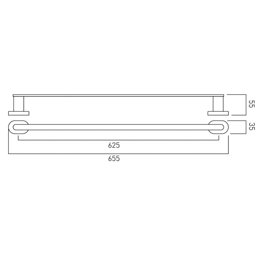 Vado Life Wall Mounted Towel Rail - 600mm