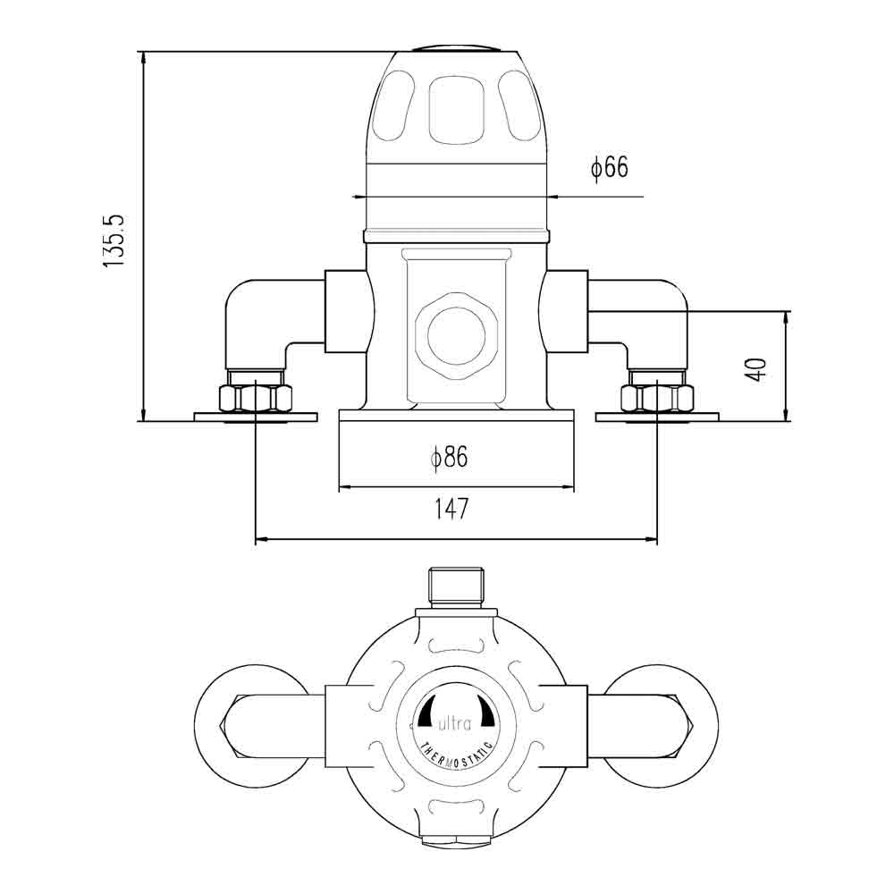 nuie Exposed Sequential Thermostatic Shower Valve