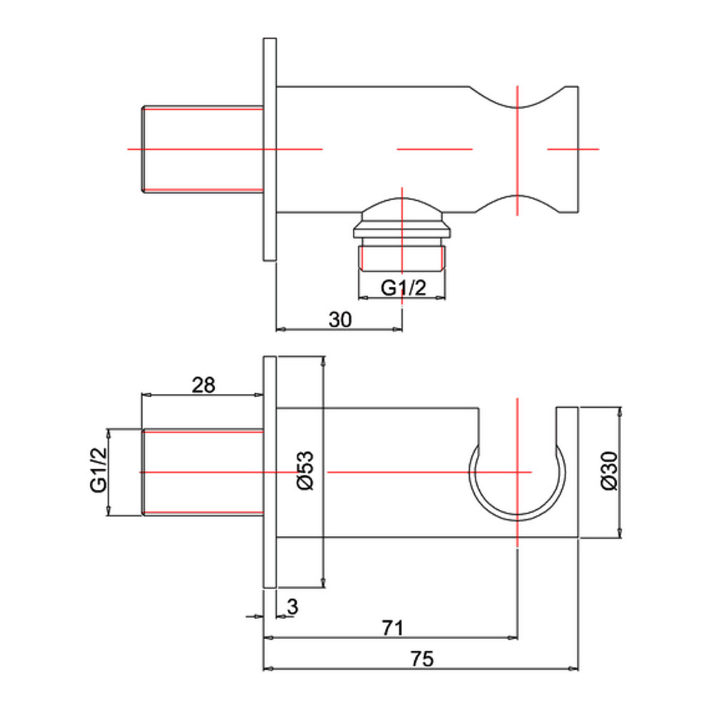 Crosswater Golf Wall Outlet with Handset Holder