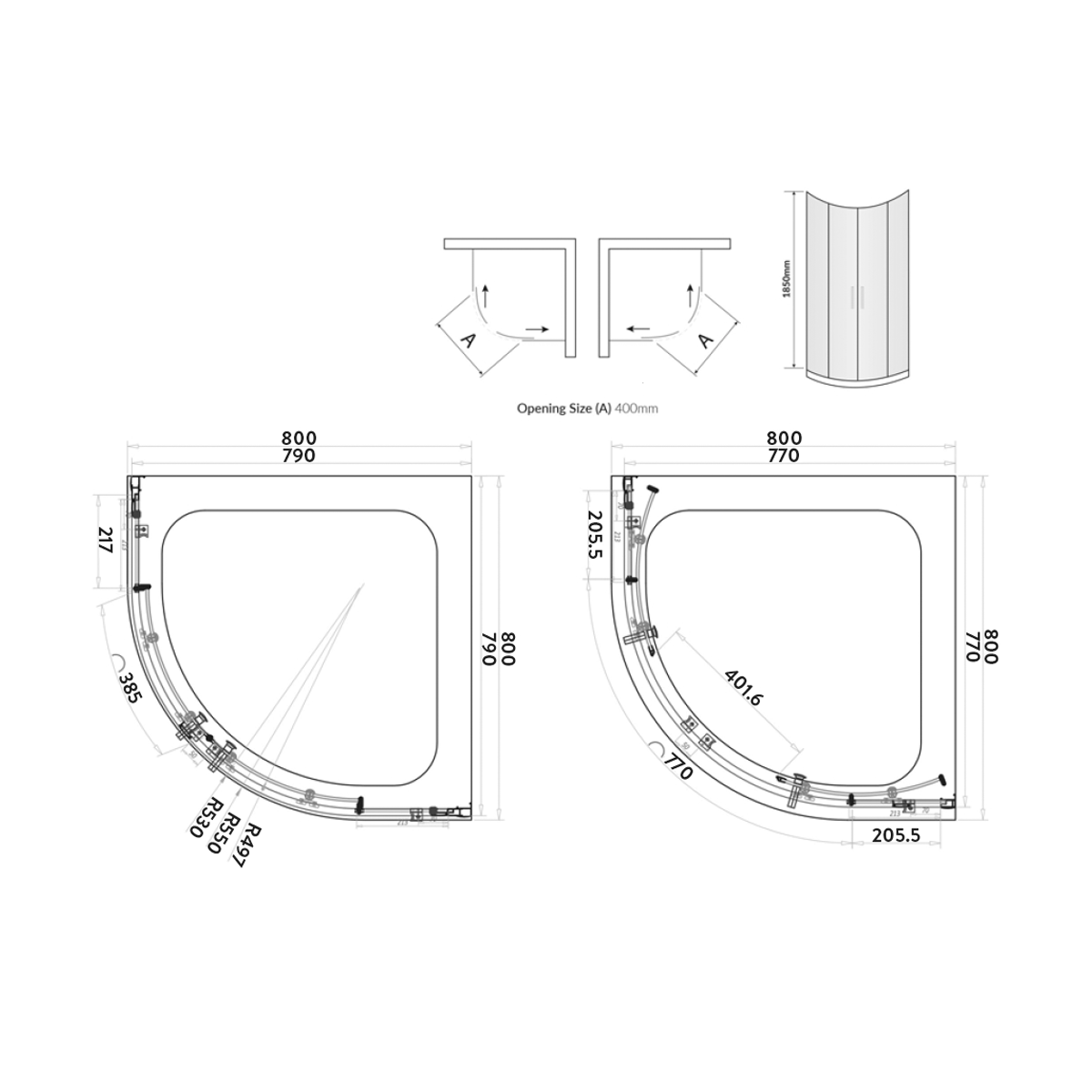 Harbour i6 Easy Clean 6mm 2-Door Quadrant Shower Enclosure