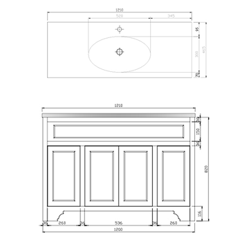 Butler & Rose Beatrice 1200mm Floorstanding Single Basin Vanity Unit