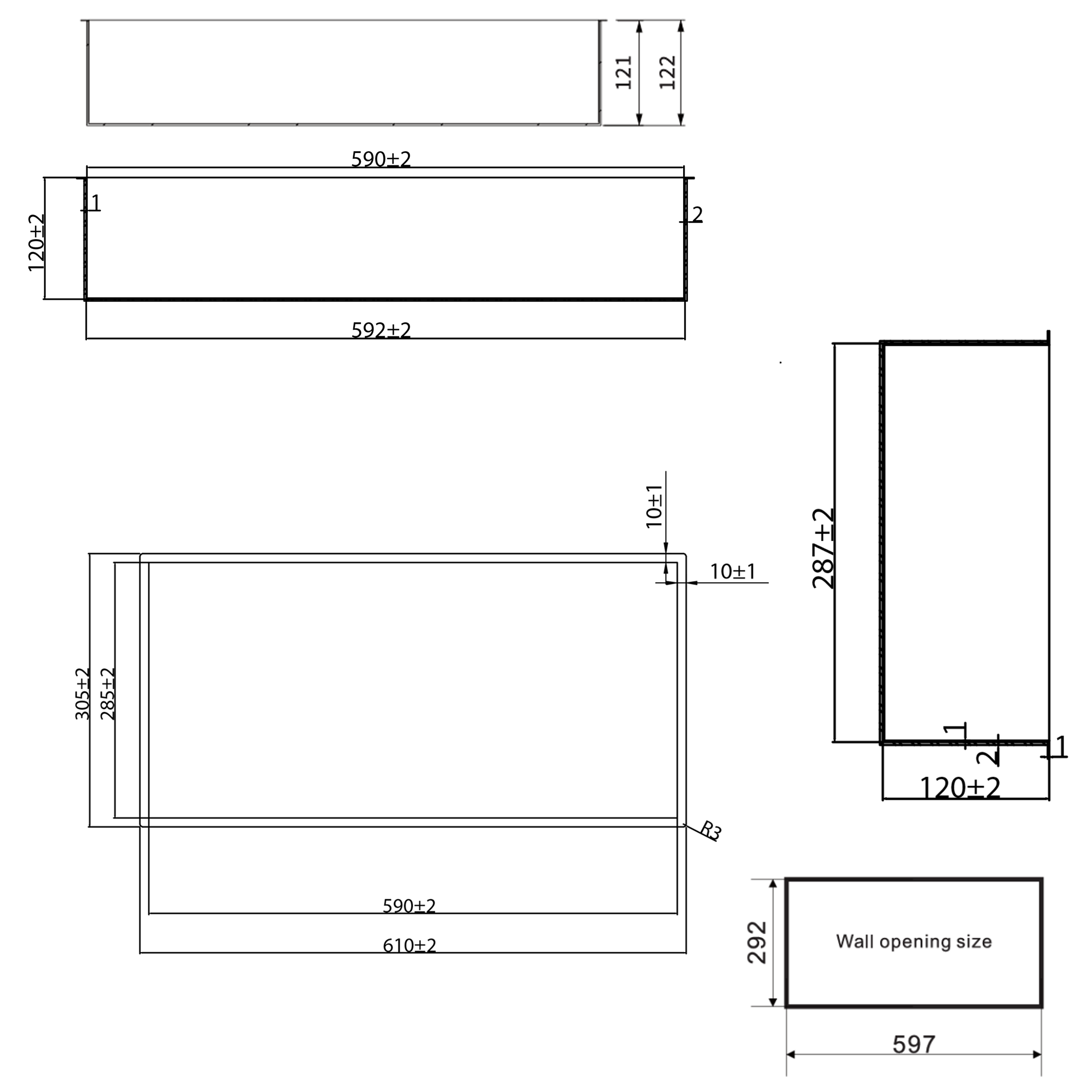 Crosswater Inset Shower Niche 610 x 305mm