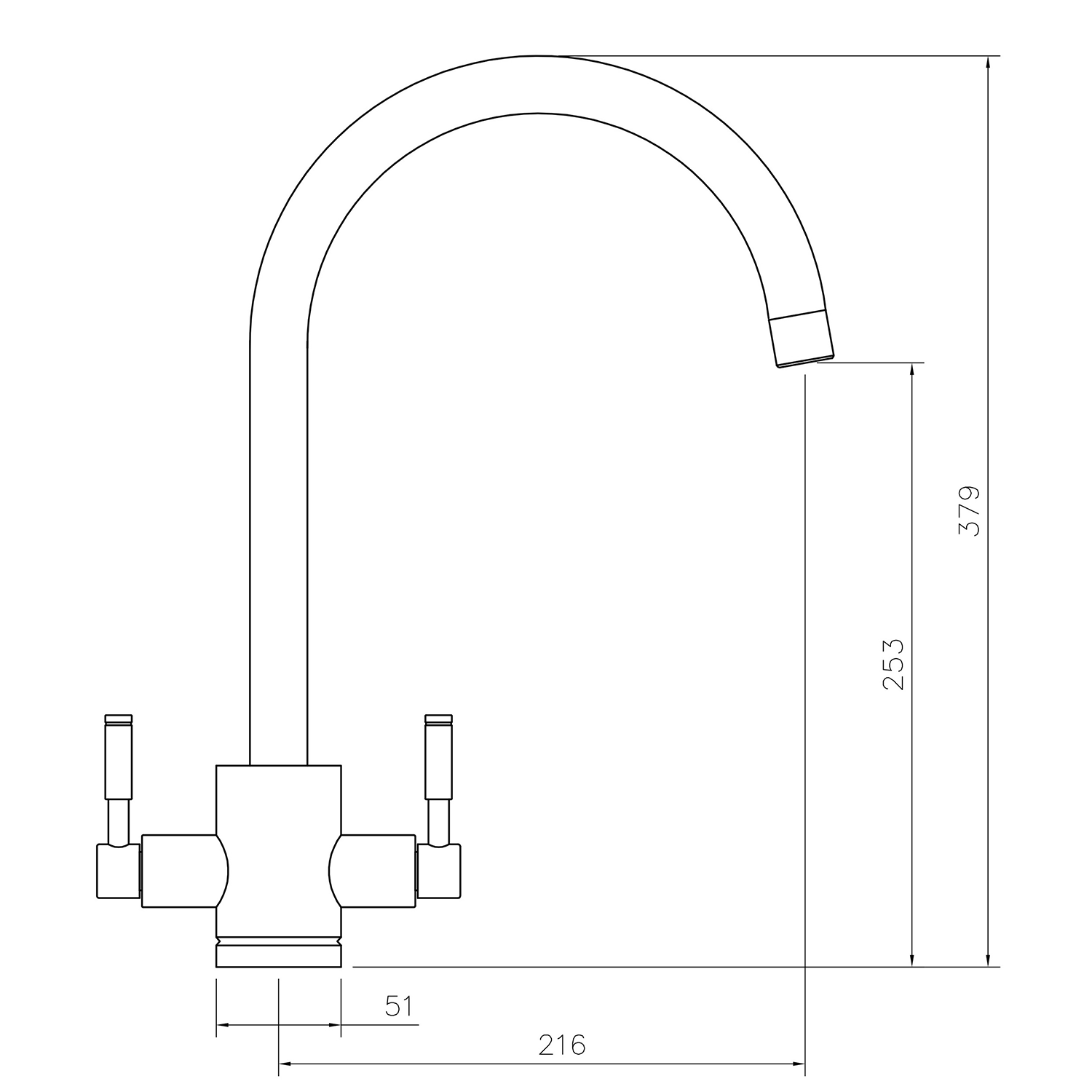 Rangemaster Spectra Dual Lever Mono Kitchen Mixer Tap