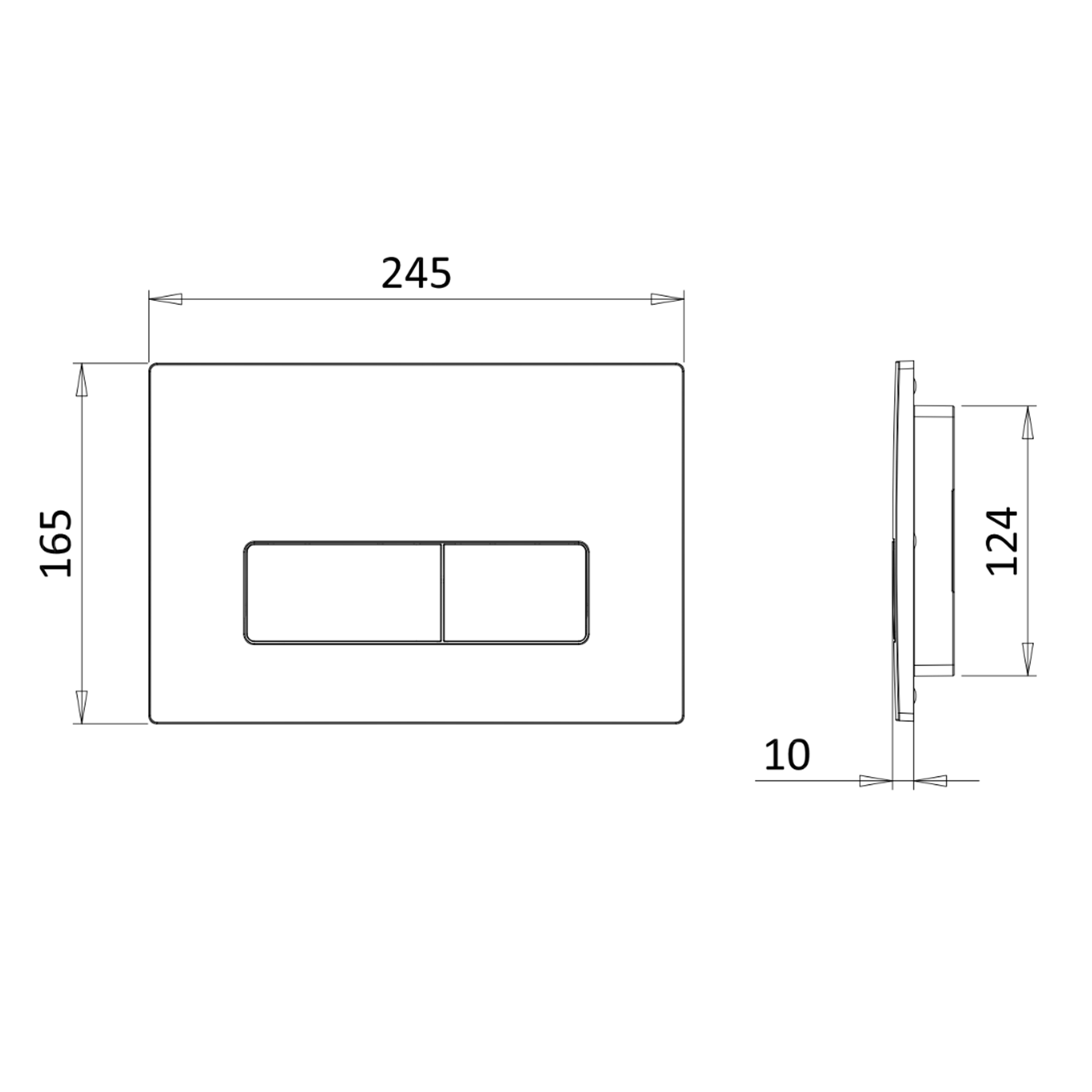 Crosswater MPRO Dual Flush Plate
