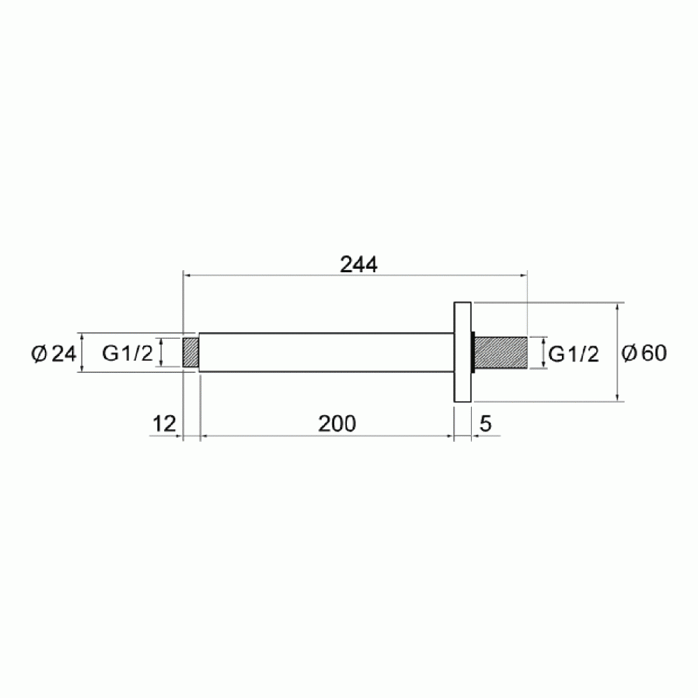 Imex 200mm Ceiling Mounted Round Shower Arm
