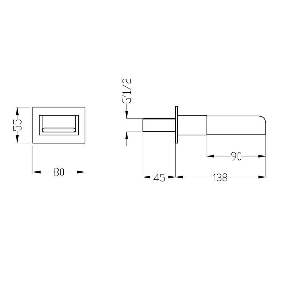 Vellamo Reve Wall Mounted Basin Spout