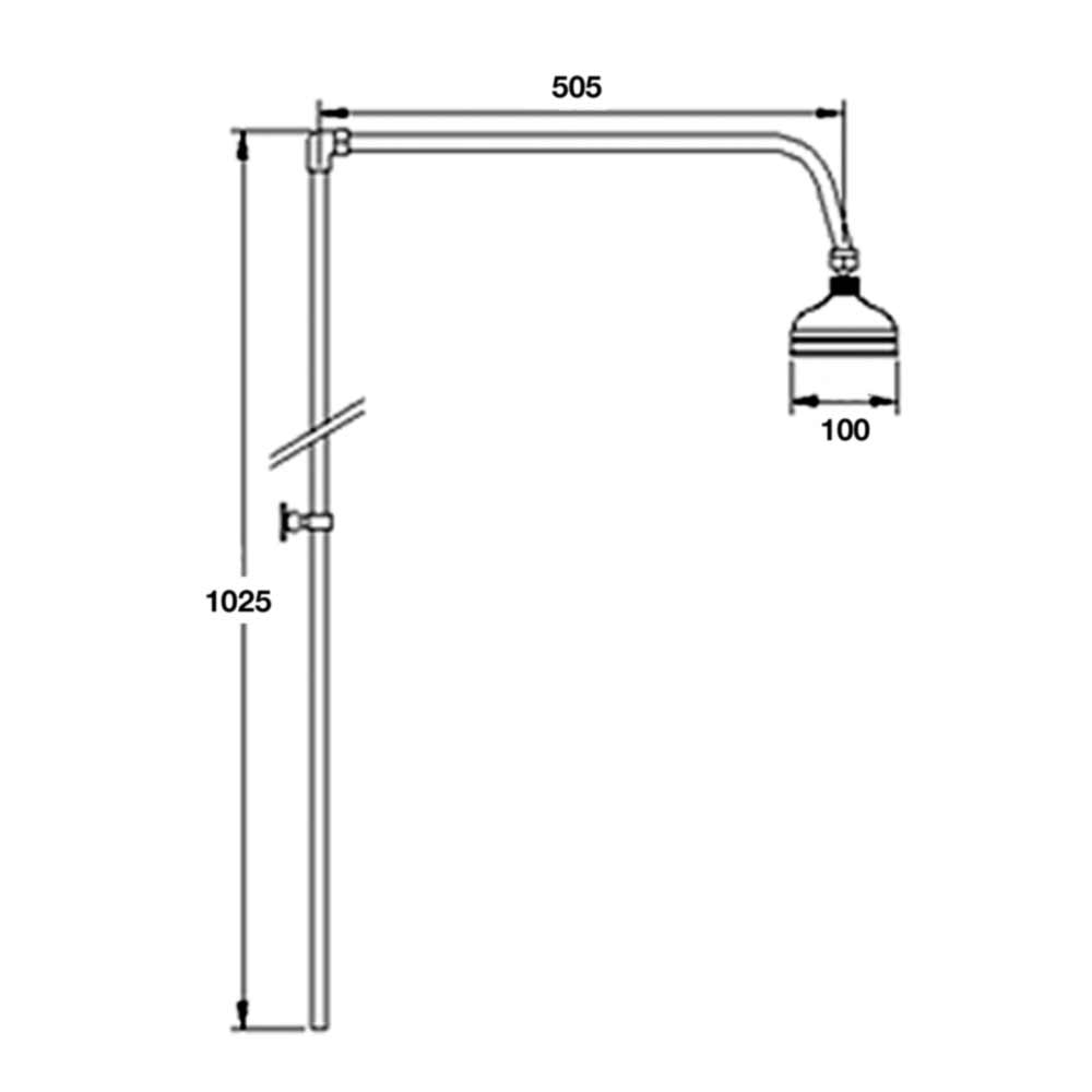 nuie Traditional Rigid Riser Kit with Overhead Shower
