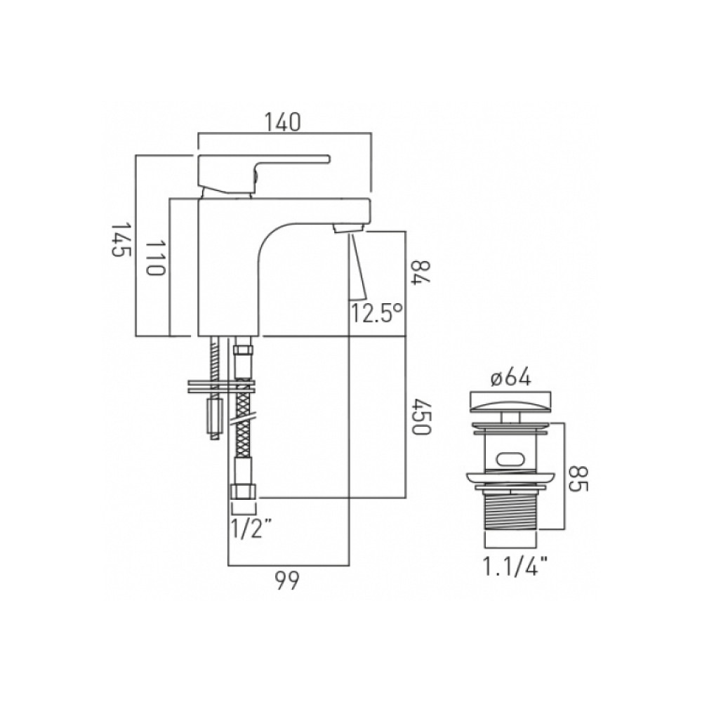 Vado Life Monobloc Basin Mixer