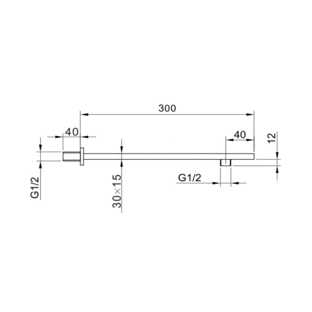 Harbour Status Matt Black Wall Mounted Shower Arm