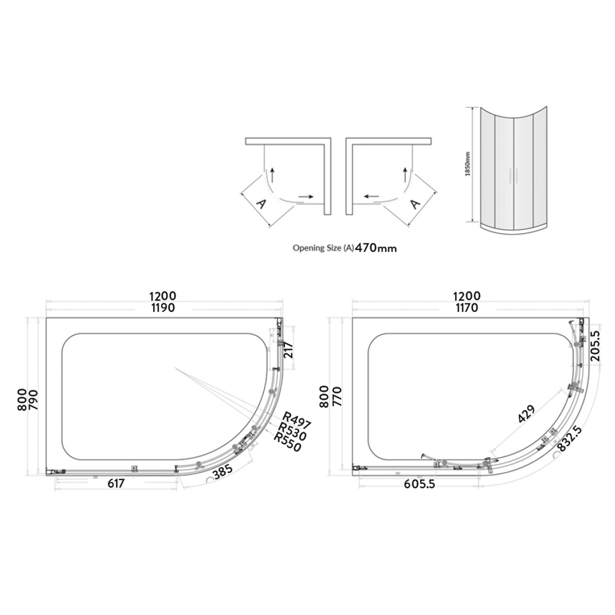 Harbour i6 Easy Clean 6mm 2-Door Quadrant Shower Enclosure