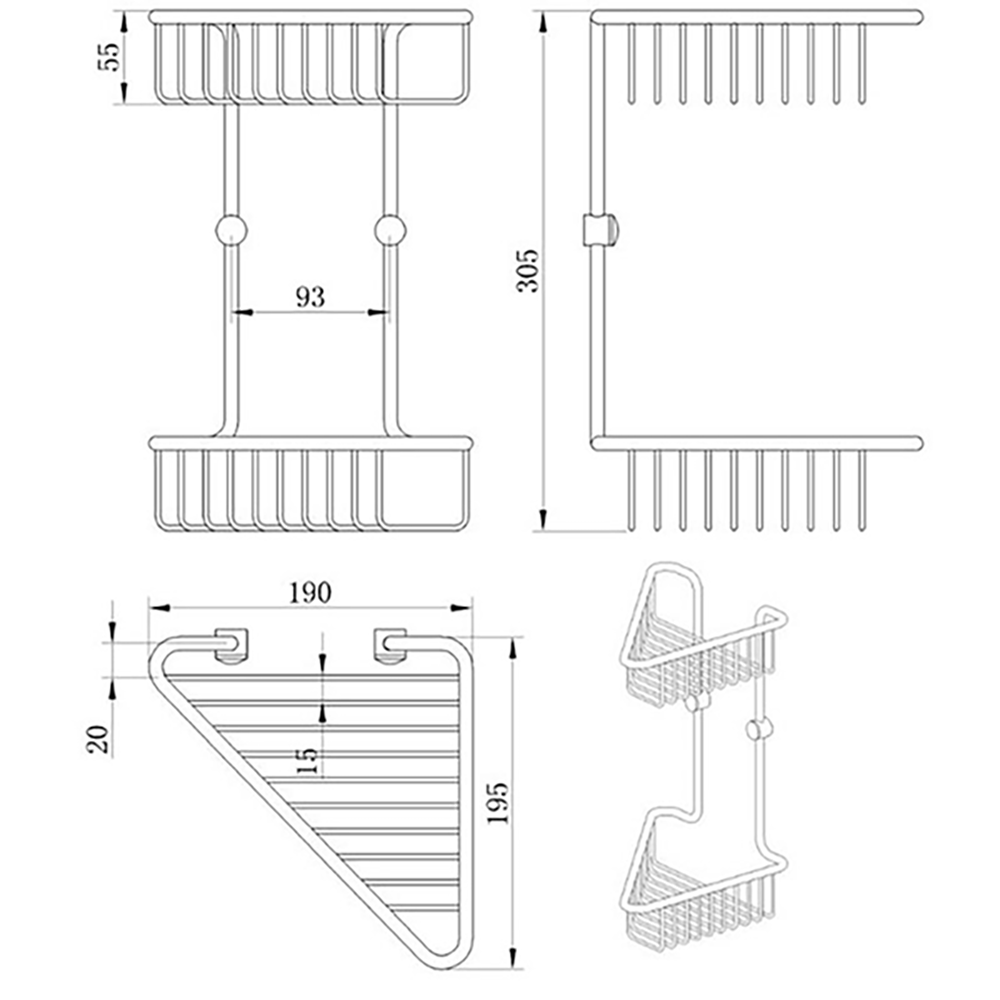 Drench Double Tier Shower Basket