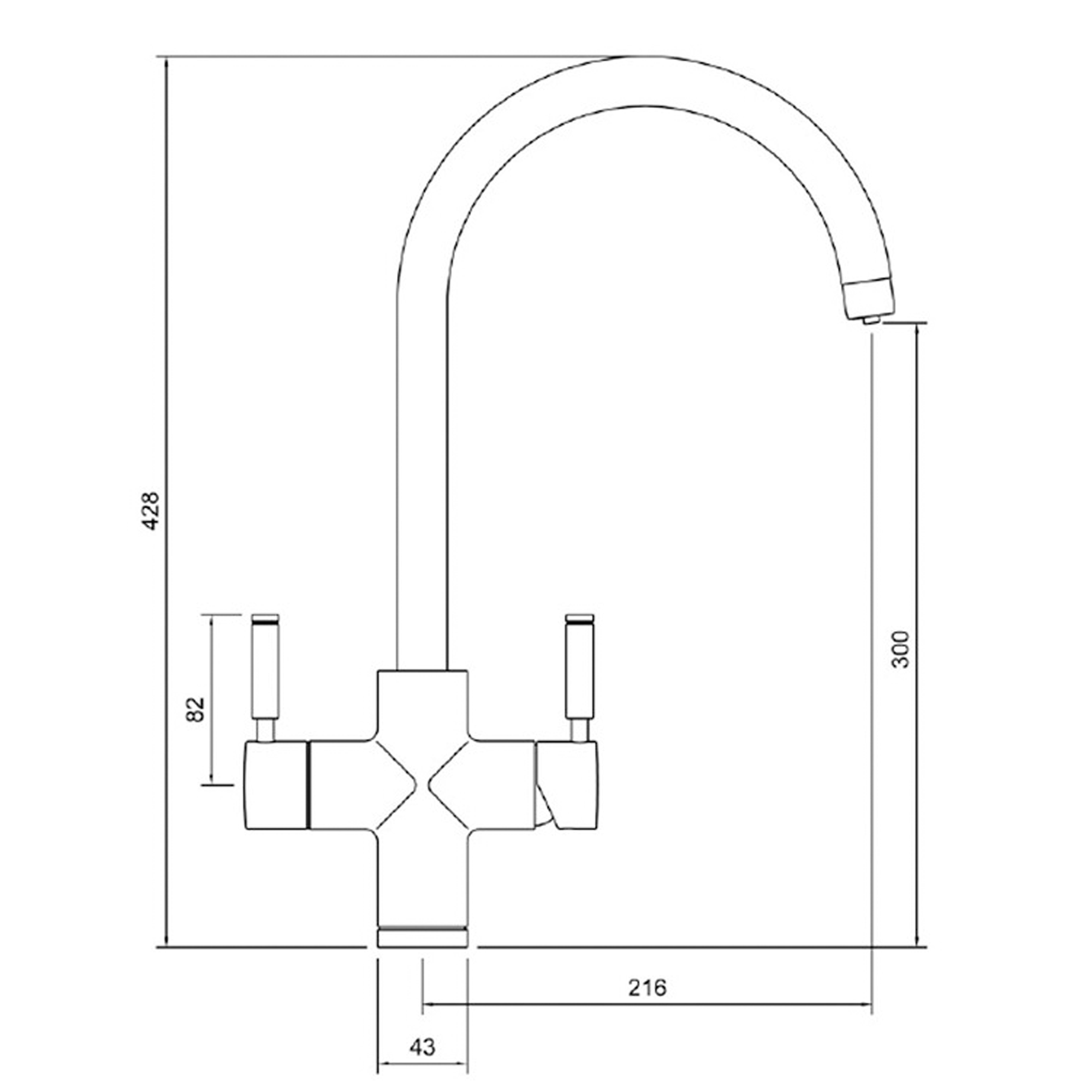 Rangemaster Geo Intense 4-in-1 Boiling Water Tap with Boiler