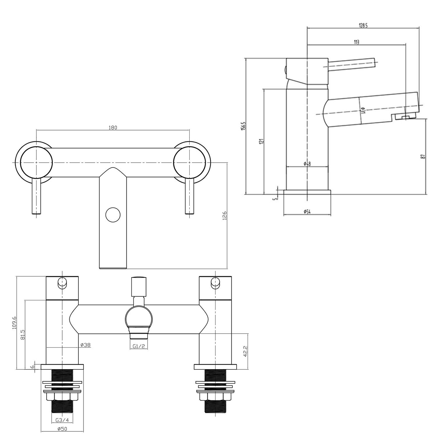 Vellamo Twist Basin Mixer and Bath Shower Mixer Pack