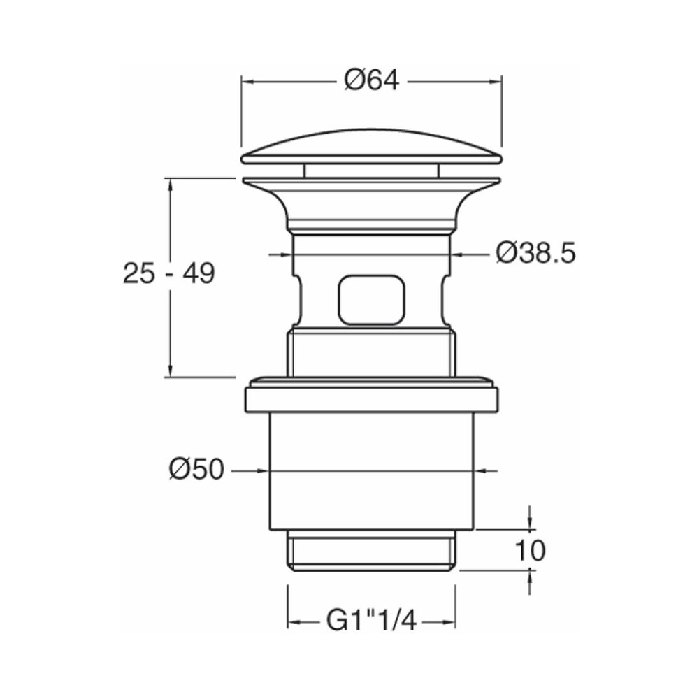 Crosswater Basin Click Clack Waste - Slotted