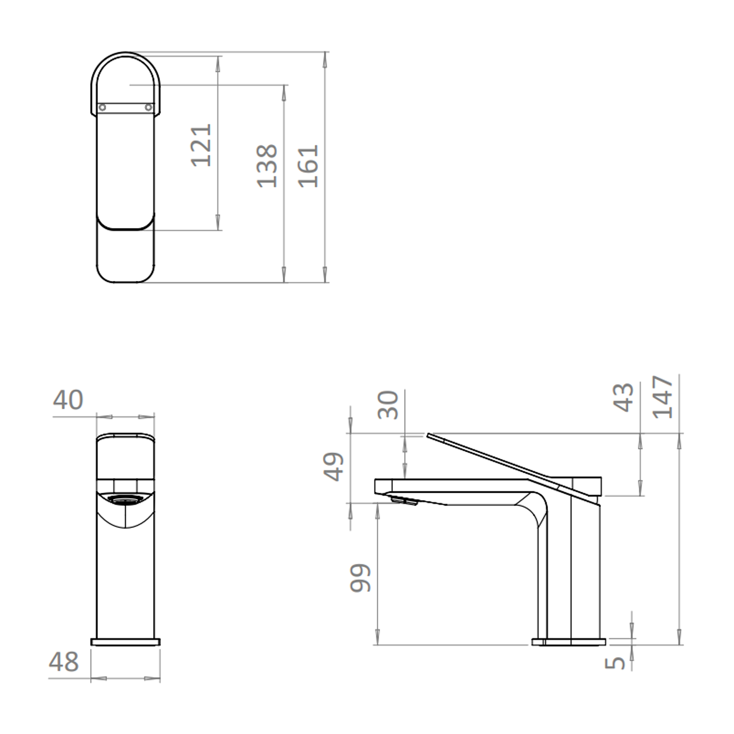 Crosswater Glide II Mono Basin Mixer Tap