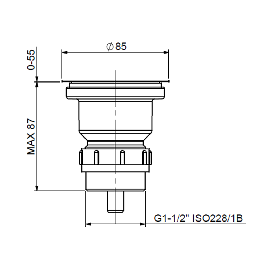 Clearwater 60mm Basket Strainer Waste for Belfast Sinks Chrome Tap