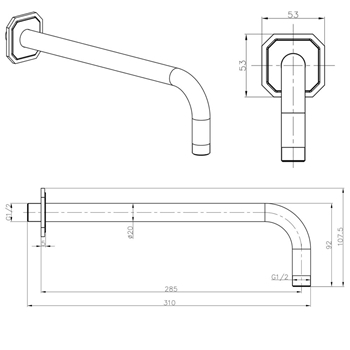 Crosswater Traditional Shower Arm - 310mm