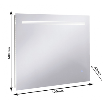 Crosswater Radiance Ambient Lit Mirror - 600 x 800mm