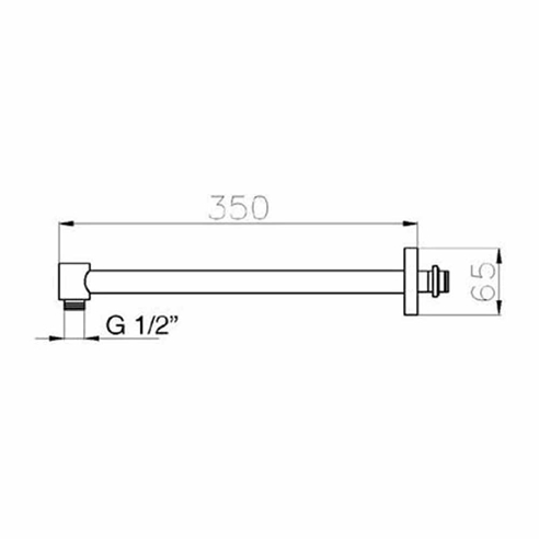 Crosswater Straight Wall Mounted Round Shower Arm - 330mm