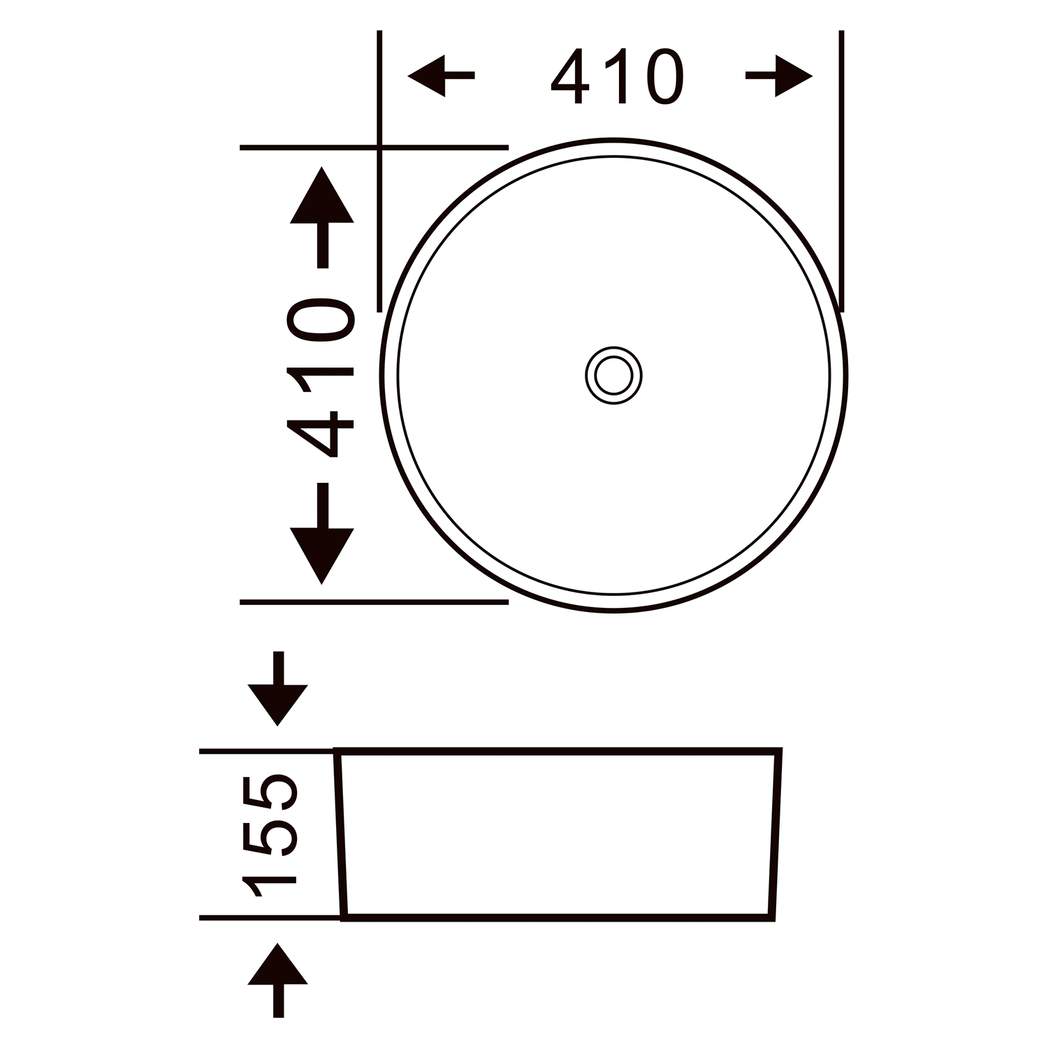 Sophia Round Countertop Basin - 410mm