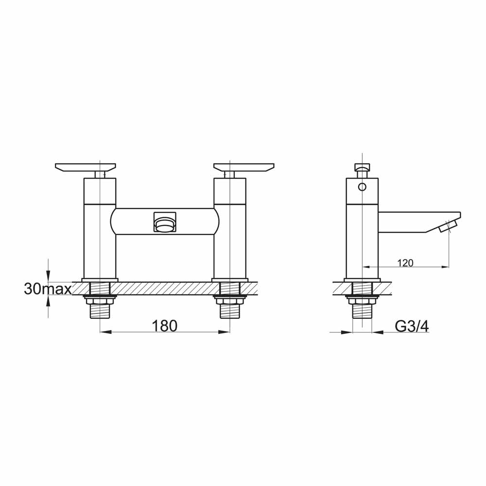 Sagittarius Eclipse Deck Mounted Bath Filler