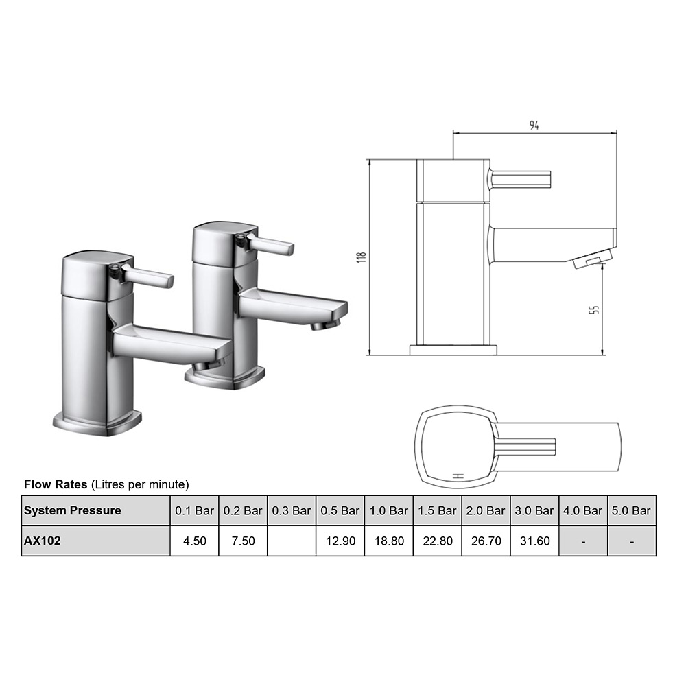 Sagittarius Axis Pair of Bath Taps