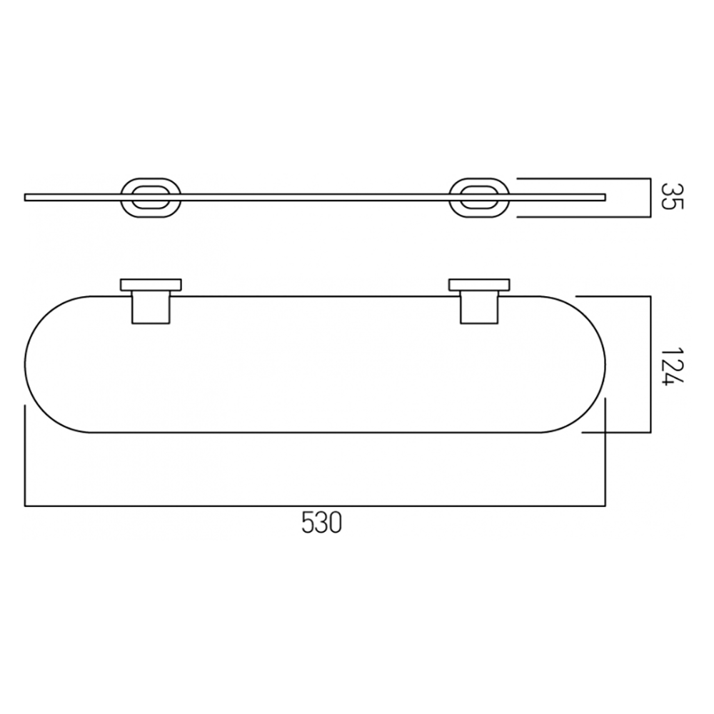 Vado Life Wall Mounted Frosted Glass Shelf