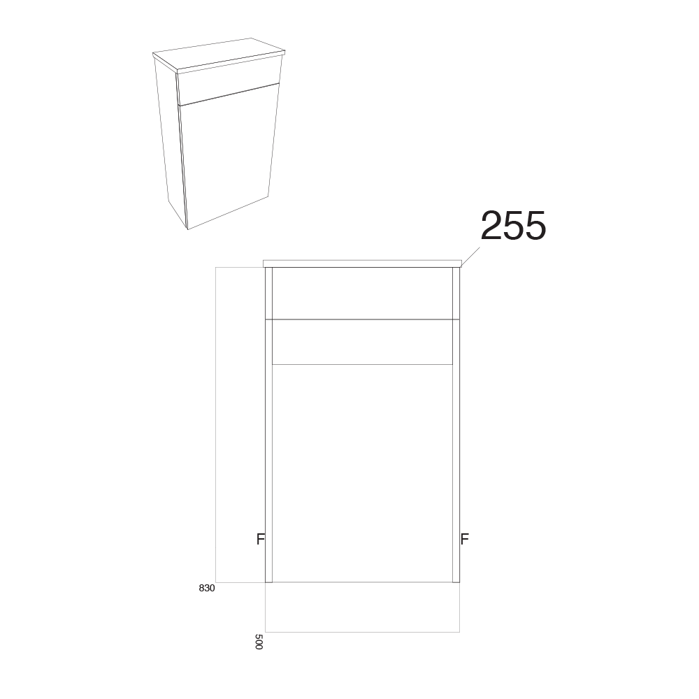 Harbour Alchemy 500 WC Unit - Avola Grey